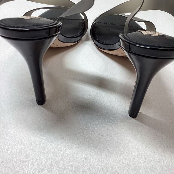 Deltan Black Clear Vinyl Open Toe Jelly Stiletto Pumps Women’s Size 8 - Picture 11 of 12